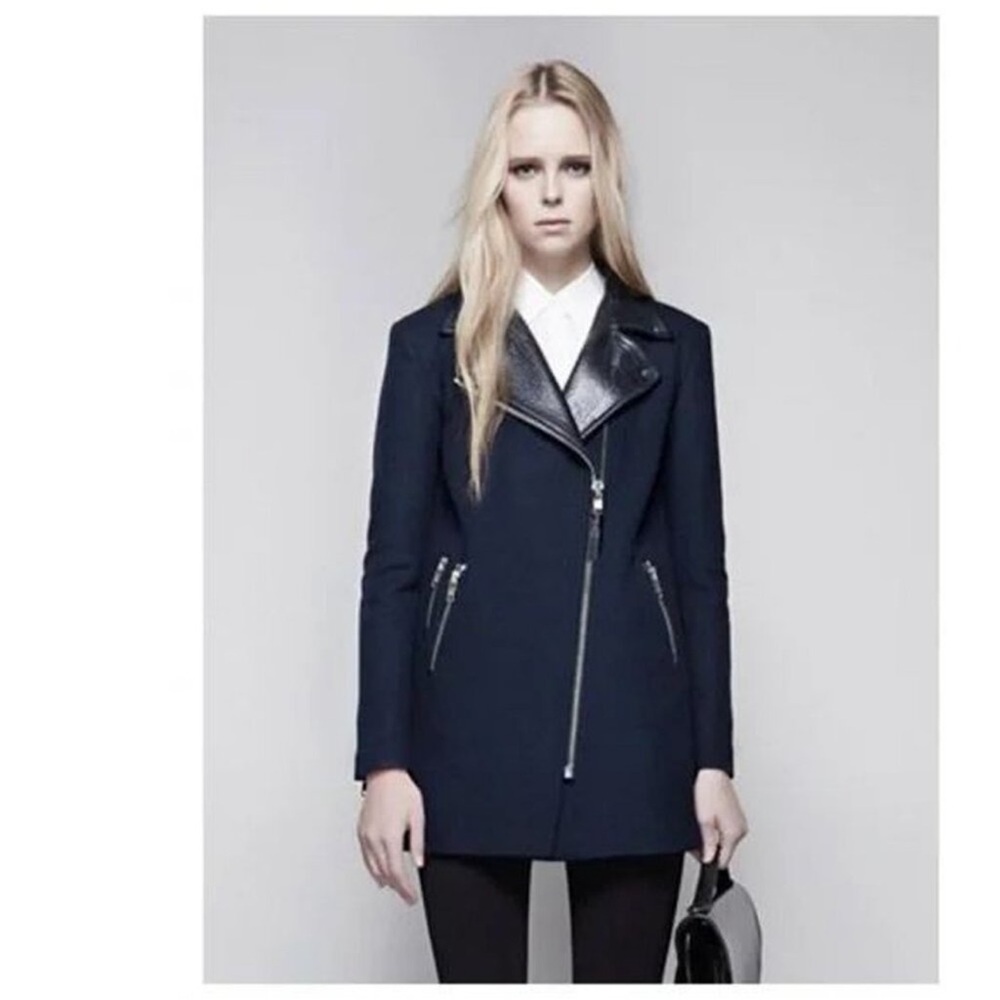 Mackage Navy and Black Leather Jacket